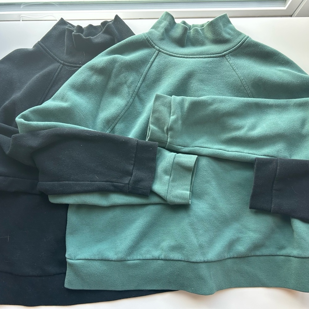 Women’s Green and Black Mockneck Sweaters